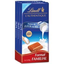 Lindt L'Authentique - Chocolat lait pointe de fleur de sel le lot de 3x100g - 300g