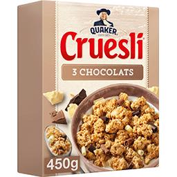 Quaker Quaker Cruesli - Céréales 3 chocolats la boite de 450 g