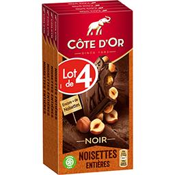 Côte d'Or Côte d'Or Chocolat noir noisettes entières le lot de 4 tablettes de 180 g
