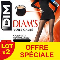 Dim Dim Diam's - Collant voile galbé taille 1 noir le lot de 2 collants - Offre spéciale