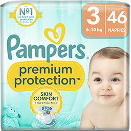 Pampers Couches premium protection taille 3 Le paquet de 46 couches