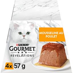 Purina One Purina Mousseline au Poulet nappée de sauce pour chats adultes les 4 portions de 57g - 228g