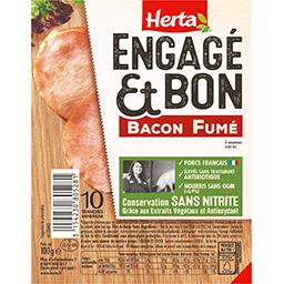 Herta Herta Engagé Et Bon - Bacon fumé la barquette de 10 tranches - 100 g