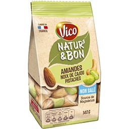 Vico Vico Natur'&Bon - Amandes noix de cajou pistaches le sachet de 140g