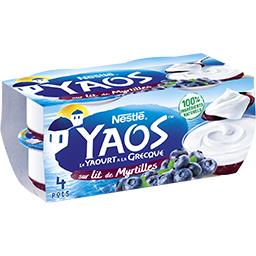 Nestlé Nestlé Yaos - Le Yaourt à la Grecque sur lit de myrtilles les 4 pots de 125 g