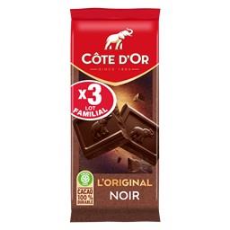 Côte d'Or Côte d'Or Chocolat L'Original noir les 3 tablettes de 100 g