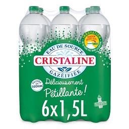 Cristaline Cristaline Eau gazéifiée Le pack de 6 bouteilles d'1,5 l