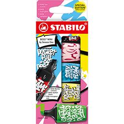 Stabilo Boss Mini surligneur by Snooze One l'étui de 4 + 1 mini marqueur