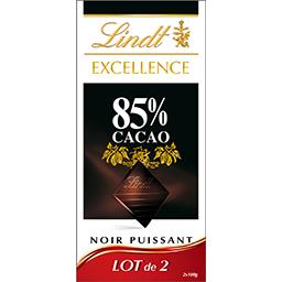 Excellence Lindt Excellence - Chocolat noir 85% cacao le lot de 2 tablettes de 100 g