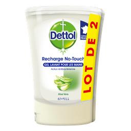 Dettol Dettol Savon liquide no touch - aloe vera et vitamine E le lot de 2 recharges de 250ml - 500ml