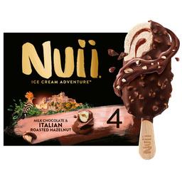 Italie Nuii Glace chocolat au lait noisettes d' grillées la boîte de 4 bâtonnets - 272g