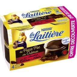 Nestlé La Laitière Petit Pot de Crème au chocolat noir 72% cacao les 4 pots de 100 g