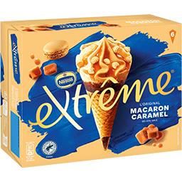 Nestlé Extrême L'Original - glace macaron caramel pointe de sel la boîte de 6 cônes de 66g - 396g
