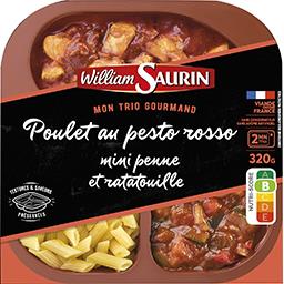 William Saurin Trio gourmand - poulet au pesto rosso, mini penne et ratatouille la barquette de 320g