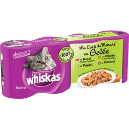 Whiskas Whiskas Aliment pour chat en gelée aux viandes 4 variétés les 4 boites de 390 g