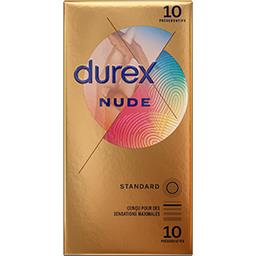 Durex Nude - Préservatifs extra fins sensation peau contre peau La boîte de 10 préservatifs