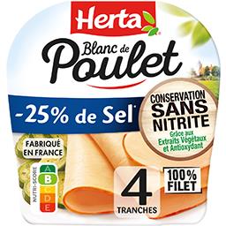 Herta Herta Blanc de poulet réduit en sel la barquette de 4 tranches - 140 g