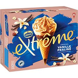 Nestlé Extrême L'Original - glace vanille praliné la boîte de 6 cônes de 71g - 426g