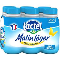 Lactel Lactel Lait Matin Léger demi-écrémé sans lactose les 6 bouteilles de 25 cl