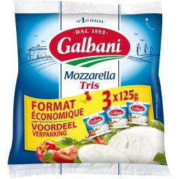 Galbani Galbani Mozzarella les 3 paquets de 125 g net égoutté
