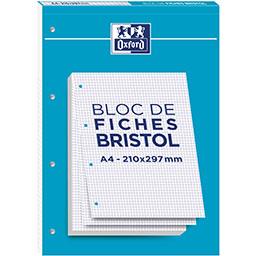 Oxford Oxford Bloc fiches bristol perforées A4 210x297 Q5 le bloc de 30 fiches