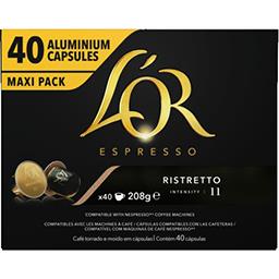 Maison du Café L'Or Espresso - Capsules de café compatibles Nespresso moulu Ristretto intensité 11 la boite de 40 - 208 g