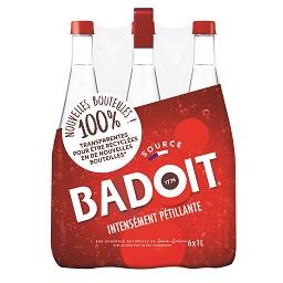 Badoit Badoit Rouge - Eau gazeuse minérale naturelle gazeuse les 6 bouteilles de 1 l