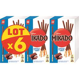 LU LU Mikado - Biscuits chocolat au lait le lot de 6 boites de 90 g