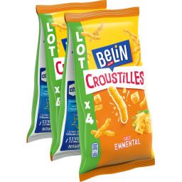 Belin Belin Croustilles - Biscuits apéritif goût emmental les 4 paquets de 138 g