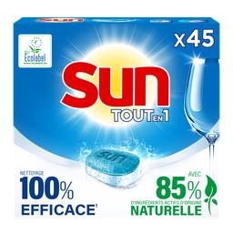 Sun Sun Tablettes Lave-Vaisselle Tout En 1 Regular Ecolabel le paquet de 45 pastilles