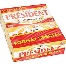 Président Président Beurre gastronomique doux les 2 plaquettes de 250 g - Format spécial