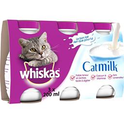 Whiskas Whiskas Catmilk - Lait pour chats les 3 bouteilles de 200ml - 600ml