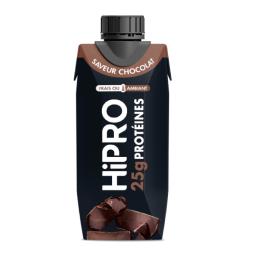 Hipro Danone Hipro Yaourt à boire chocolat protéiné 0% mg la brique de 300 ml