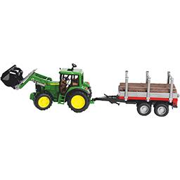 Bruder Bruder John Deere, tracteur et remorque à bois, à partir de 3 ans la boite de jeu