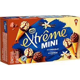 Nestlé Extrême Mini glace vanille/chocolat la boite de 8 cônes de 39g - 312g