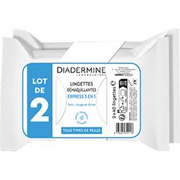 Diadermine Diadermine Lingettes démaquillantes Express 3en1 le lot de 2 paquets de 40