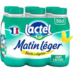 Lactel Lactel Lait Matin Léger écrémé sans lactose les 6 bouteilles de 50 cl