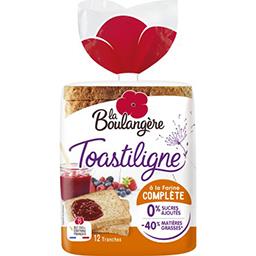 La Boulangère La Boulangère Toastiligne - Pain de mie à la farine complète le paquet de 12 tranches - 500 g