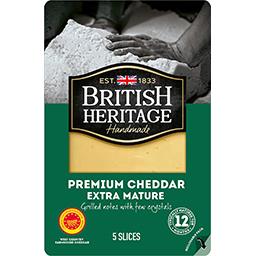 British Heritage British Heritage Cheddar AOP extra mature la barquette de 5 tranches - 125g