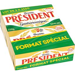 Président Président Beurre gastronomique demi-sel les 2 plaquettes de 250 g - Format spécial