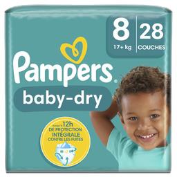 Pampers Baby-Dry - Couches taille 8, 17kg+ le paquet de 28 couches