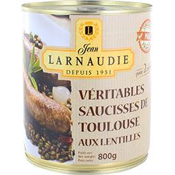 Jean Larnaudie Jean Larnaudie Véritables saucisses de Toulouse aux lentilles la boite de 800 g