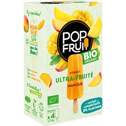 Pop Fruit Pop Fruit Sorbet ultra-fruité mangue BIO les 4 bâtonnets de 70 g