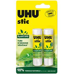 UHU UHU Stic blanc ReNature les 2 tubes de 8,2 g