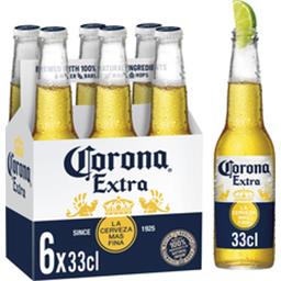 Corona Extra Bière blonde les 6 bouteilles de 33cl - 1,98l