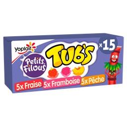 Yoplait Yoplait Petits Filous Tub's - Spécialité laitière goûts fraise framboise pêche les 15 tubes de 37 g