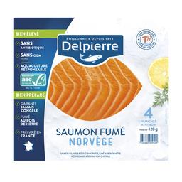 Delpierre Saumon fumé Norvège La barquette de 4 tranches minimum - 120g