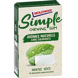 Hollywood Hollywood Simple - Chewing-gum menthe verte sans sucres l'étui de 17 dragées - 22,10 g