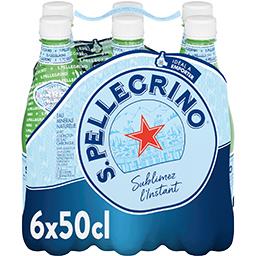 San Pellegrino San Pellegrino Eau minérale naturelle pétillante, avec adjonction de gaz carbonique les 6 bouteilles de 50cl soit 3L