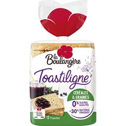 La Boulangère La Boulangère Toastiligne - Pain de mie céréales & graines le paquet de 12 tranches - 500 g